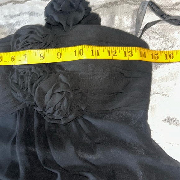 Bill Levkoff Black One-Shoulder Gown with Floral Accent - Picture 14 of 14